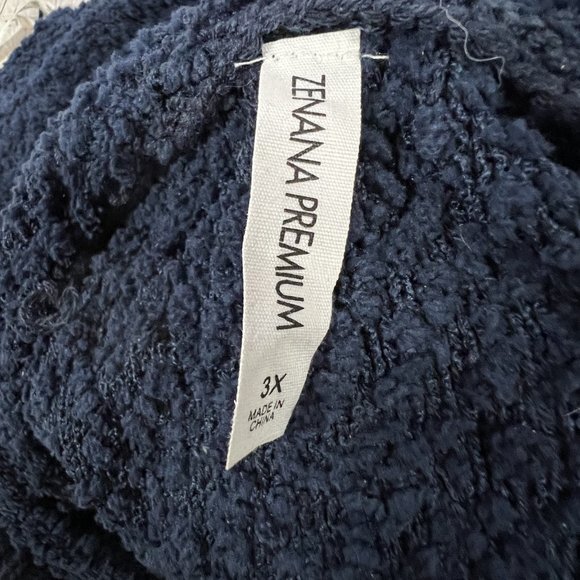 Zenana Navy Hooded Sweater - Picture 3 of 3